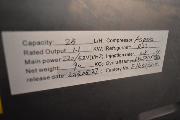 Sanjun Stainless Steel Commercial Countertop Air Cooled 2 Flavor w/ Twist Soft Serve Ice Cream Machine. 220 Volts.  - Image 3 of 3