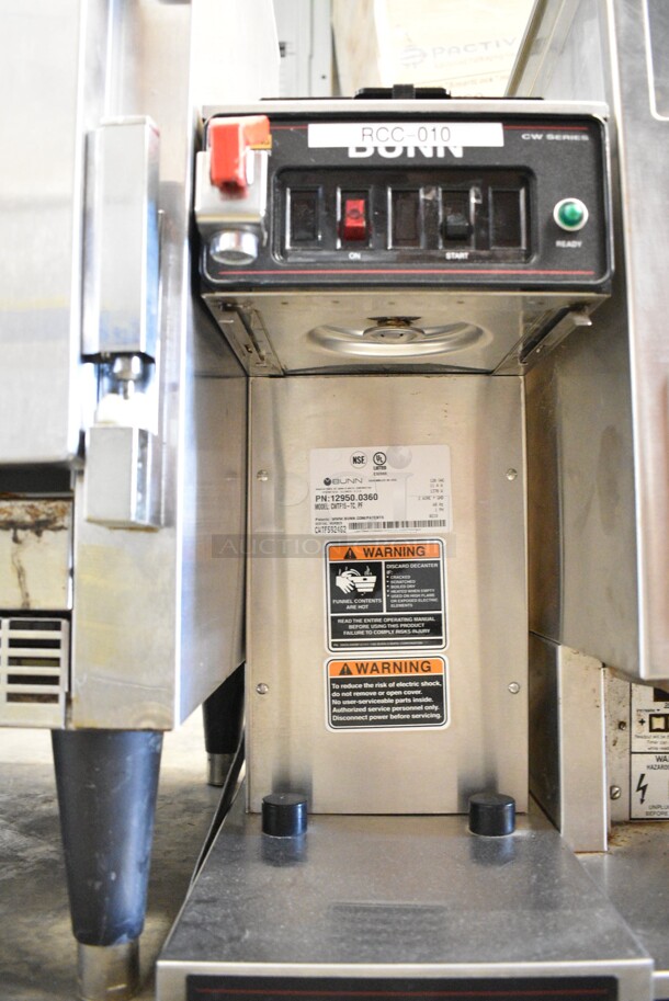 2018 Bunn CWTF15-TC Stainless Steel Commercial Countertop Coffee Machine w/ Hot Water Dispenser. 120 Volts, 1 Phase.  - Image 2 of 4