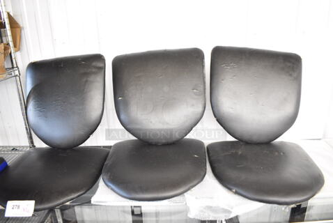6 Black Seat Cushions. 6 Times Your Bid! 