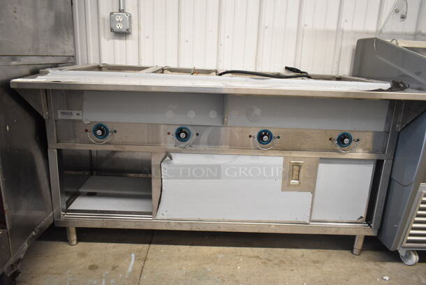 PrepLine ESTC60-4O Stainless Steel Commercial 4 Well Steam Table w/ Under Shelf. Cannot Test Due To Cut Power Cord - Image 2 of 4