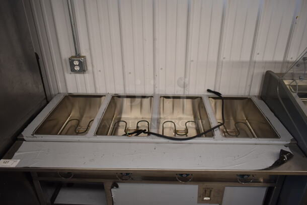 PrepLine ESTC60-4O Stainless Steel Commercial 4 Well Steam Table w/ Under Shelf. Cannot Test Due To Cut Power Cord - Image 3 of 4