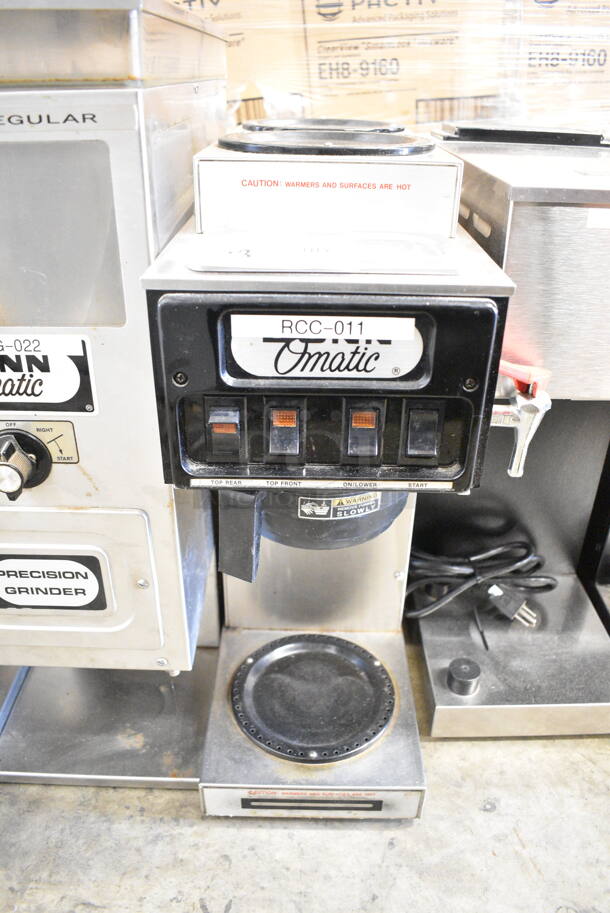 Bunn ST-15 Stainless Steel Commercial Countertop 3 Burner Coffee Machine w/ Poly Brew Basket. 120 Volts, 1 Phase.  - Image 1 of 6