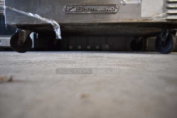 2 Southbend SLGS/22SC SilverStar ENERGY STAR Stainless Steel Commercial Natural Gas Powered Full Size Convection Oven w/ View Through Doors, Metal Oven Rack and Thermostatic Controls on Commercial Casters. 2 Times Your Bid!  - Image 3 of 4