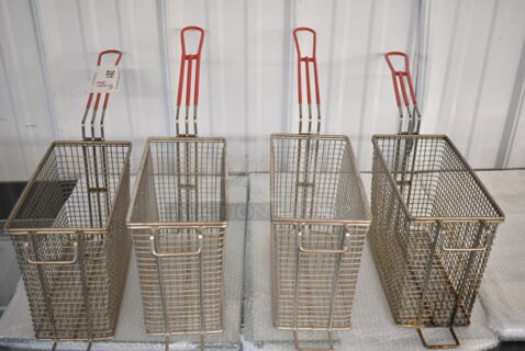 4 BRAND NEW SCRATCH AND DENT! Metal Fry Baskets. 4 Times Your Bid! 