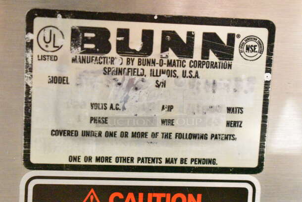 Bunn Stainless Steel Commercial Countertop 3 Burner Coffee Machine w/ Hot Water Dispenser. 120 Volts, 1 Phase. - Image 5 of 5