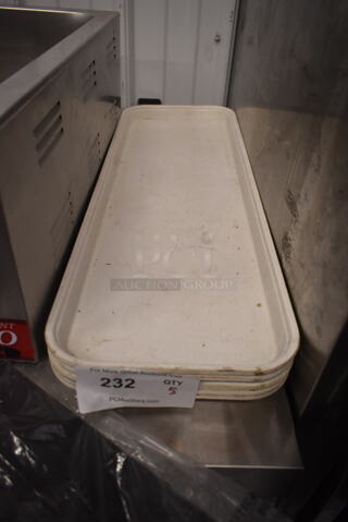 ALL ONE MONEIY! Lot of 5 White Poly Long Trays. 