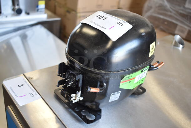 BRAND NEW SCRATCH AND DENT! Secop NLE10CN Compressor for A-19F-HC, A-23F-HC, DLC, GDC-12F-HC, and SS-1F-HC Series - 115 Volts, 1 Phase.  - Image 3 of 7