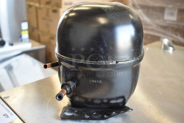 BRAND NEW SCRATCH AND DENT! Secop NLE10CN Compressor for A-19F-HC, A-23F-HC, DLC, GDC-12F-HC, and SS-1F-HC Series - 115 Volts, 1 Phase.  - Image 5 of 7