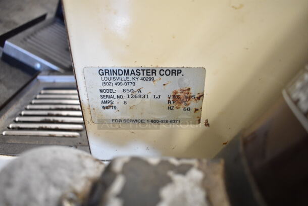 Grindmaster 850-A Metal Commercial Countertop Coffee Bean Grinder. 115 Volts, 1 Phase. Tested and Working! - Image 5 of 5