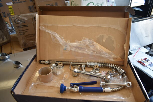 BRAND NEW SCRATCH AND DENT! Waterloo 750PRWL88LF 0.65 GPM Low Profile Wall-Mounted Pre-Rinse Faucet with 8" Centers and 8" Add-on Faucet - Image 3 of 4