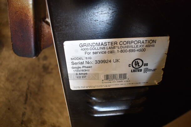 Grindmaster 810 Metal Commercial Countertop Coffee Bean Grinder. 115 Volts, 1 Phase. Tested and Working! - Image 5 of 5