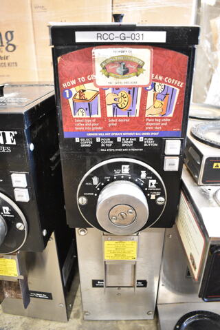 Grindmaster 875 Metal Commercial Countertop Coffee Bean Grinder. 115 Volts, 1 Phase. Tested and Working!