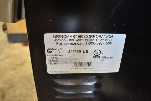 Grindmaster 875 Metal Commercial Countertop Coffee Bean Grinder. 115 Volts, 1 Phase. Tested and Working! - Image 4 of 4