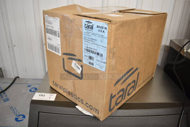 BRAND NEW SCRATCH AND DENT! Box of Taral Clear Poly 1 oz Jars.  - Image 3 of 4