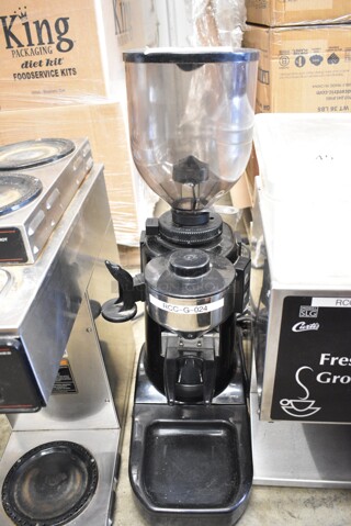 G Rossi RR55S Metal Commercial Countertop Espresso Bean Grinder. 115 Volts, 1 Phase. Tested and Working!