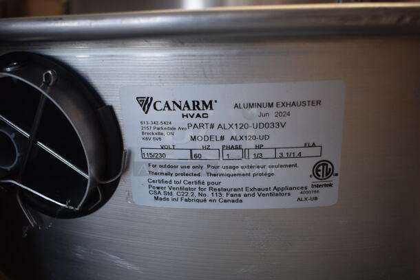 BRAND NEW SCRATCH AND DENT! 2024 Canarm ALX120-UD Metal Commercial Rooftop Mushroom Exhaust Fan. 115/230 Volts, 1 Phase. - Image 5 of 5
