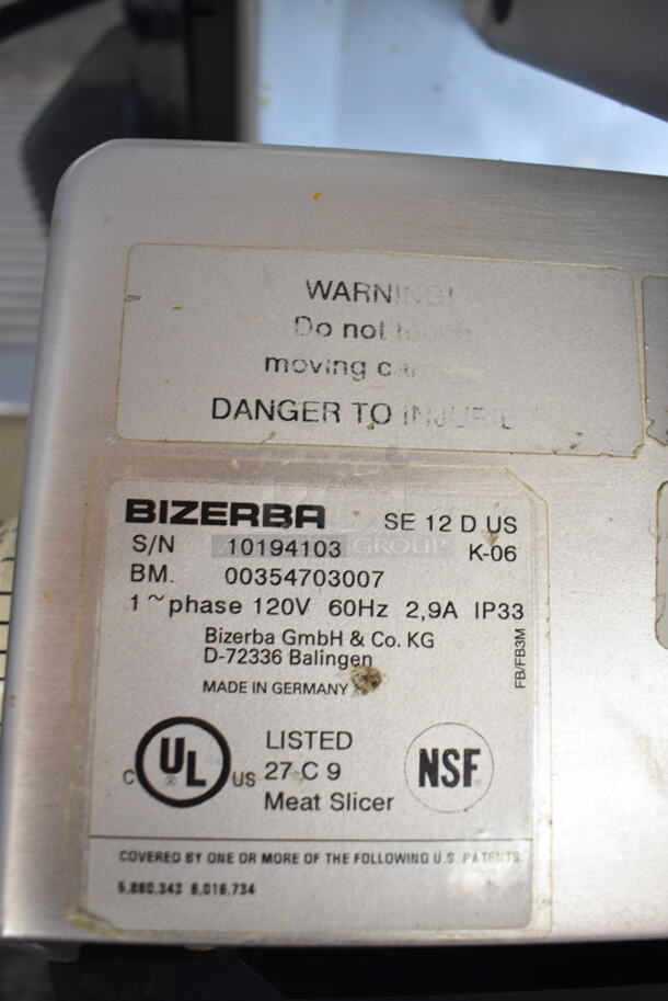 Bizerba SE12DUS Stainless Steel Commercial Countertop Meat Slicer. 120 Volts, 1 Phase. Tested and Working! - Image 3 of 8
