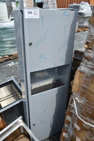BRAND NEW SCRATCH AND DENT! Stainless Steel Wall Mount Trash Can.