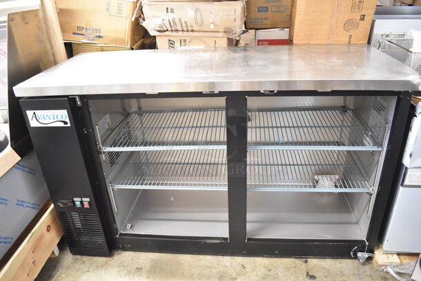 BRAND NEW SCRATCH AND DENT! 2024 Avantco 178UBB60GHC Metal Commercial 2 Door Back Bar Cooler Merchandiser. Missing Doors. 115 Volts, 1 Phase. Tested and Powers On But Does Not Get Cold - Image 1 of 7
