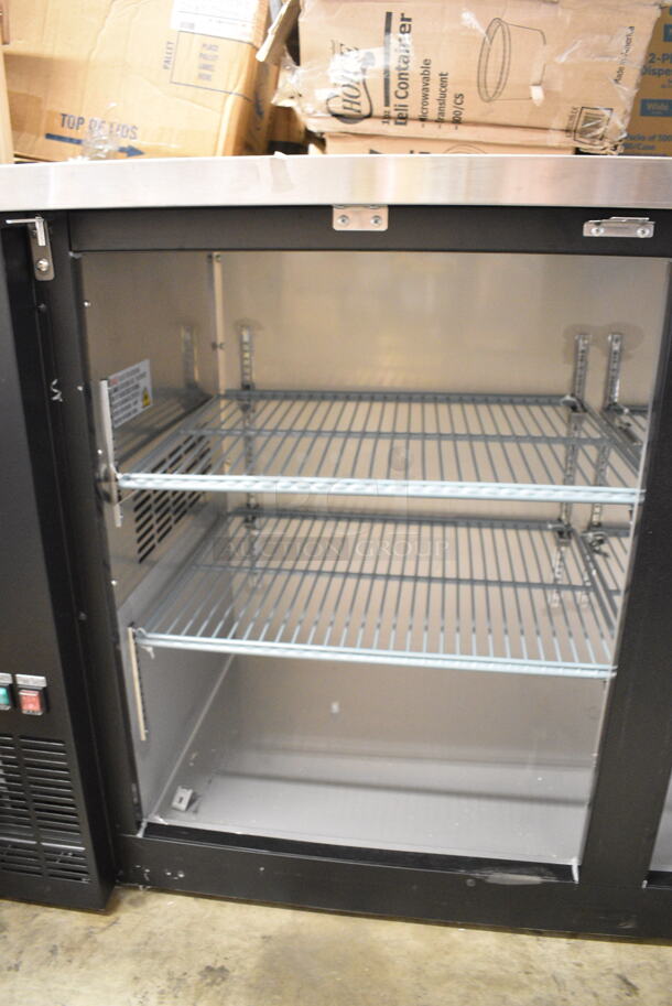 BRAND NEW SCRATCH AND DENT! 2024 Avantco 178UBB60GHC Metal Commercial 2 Door Back Bar Cooler Merchandiser. Missing Doors. 115 Volts, 1 Phase. Tested and Powers On But Does Not Get Cold - Image 4 of 7