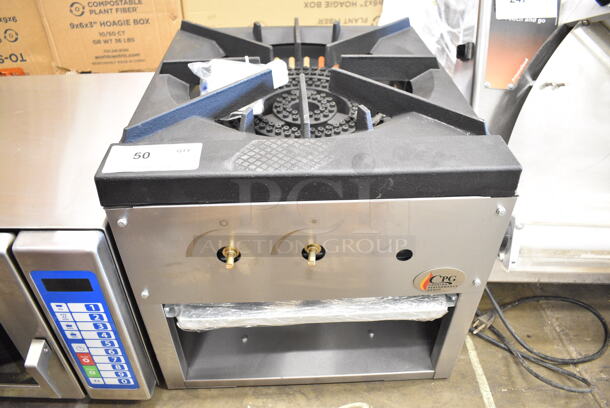 BRAND NEW SCRATCH AND DENT! Cooking Performance Group CPG 351CPGSP18N Stainless Steel Commercial Countertop Natural Gas Stock Pot Range. 80,000 BTU. - Image 2 of 8