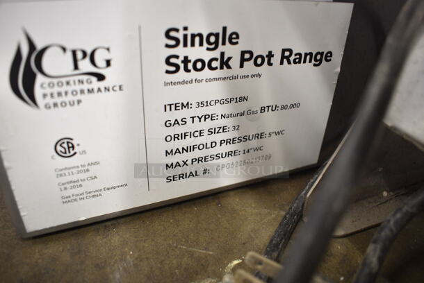 BRAND NEW SCRATCH AND DENT! Cooking Performance Group CPG 351CPGSP18N Stainless Steel Commercial Countertop Natural Gas Stock Pot Range. 80,000 BTU. - Image 8 of 8