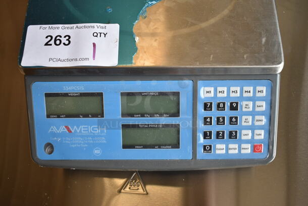 BRAND NEW SCRATCH AND DENT! AvaWeigh 334PCS15 Countertop 15 lb. Digital Price Computing Scale. Tested and Working! - Image 4 of 6