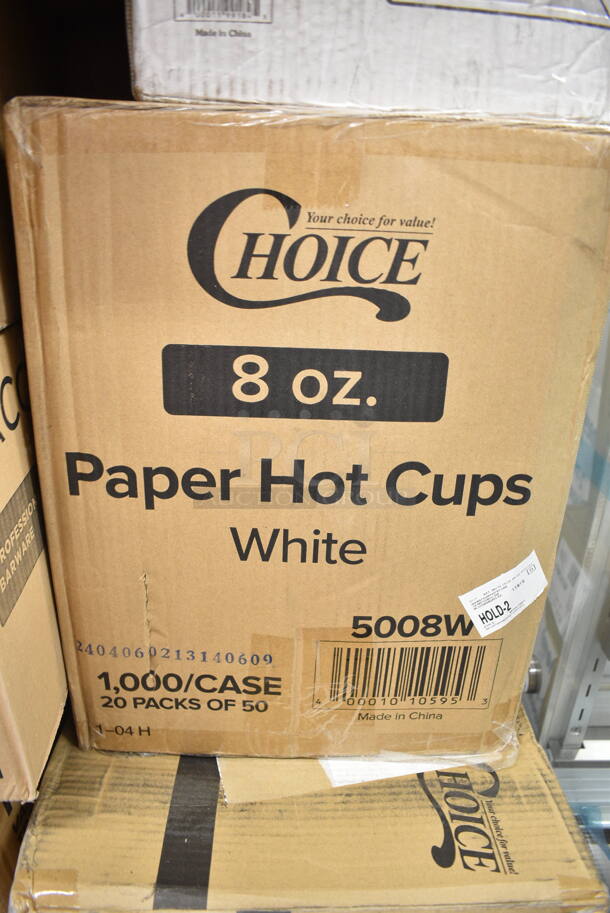 PALLET LOT of 35 BRAND NEW Boxes Including 394365L Noble Products Powder-Free Disposable Clear Vinyl Gloves for Foodservice - Large - 1000/Case, 347SP10WH Visions Florence 10" Square White Plastic Plate - 120/Case, 5008W Choice 8 oz. Tall White Poly Paper Hot Cup - 1000/Case, 2 Box 129MCR32B Choice 32 oz. Black Round Microwavable Heavy Weight Container with Lid 7 1/4" - 150/Case, 394365XL Noble Products Powder-Free Disposable Clear Vinyl Gloves for Foodservice - Extra Large - 1000/Case, 500CC16 Choice Clear PET Customizable Plastic Cold Cup - 16 oz. - 1000/Case, Arcoroc 43716 10 oz Nonic Tumbler, 966TALLFLDB Choice White Tall-Fold 6" x 13" Dispenser Napkin - 8000/Case, Dart 205HT1 White Foam Take Out Container with Perforated Hinged Lid 9" x 6" x 3" - 200/Case, 3 Box 5001RT800B Lavex 8" White Hardwound Paper Towel, 800 Feet / Roll - 6/Case, 395RP09 EcoChoice Compostable Sugarcane / Bagasse 9" Plate - 500/Case, 2 Box 8195 Lunch Tray, 02115 Bell Aire Multi Fold Towels, 2 Box 966UPWIDEB-500 OneUp by Choice White 2-Ply Wide Interfold 6 1/2" x 8 1/2" Dispenser Napkin - 6000/Case, 2 Box 347RP9WHSS Visions Wave 9" White Plastic Plate - 180/Case, 2 Box T Shirt Bags. 35 Times Your Bid! - Image 3 of 12