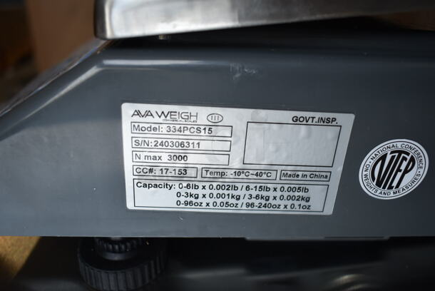 BRAND NEW SCRATCH AND DENT! AvaWeigh 334PCS15 Countertop 15 lb. Digital Price Computing Scale. Tested and Working! - Image 6 of 6