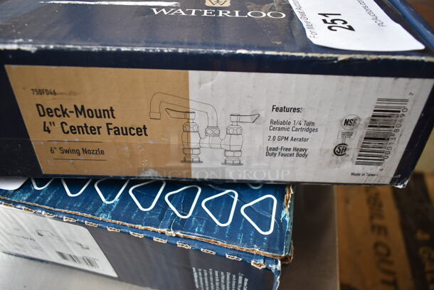 BRAND NEW SCRATCH AND DENT! Waterloo 750FD46  Deck-Mounted Faucet with 4" Centers and 6" Swing Spout - Image 3 of 3