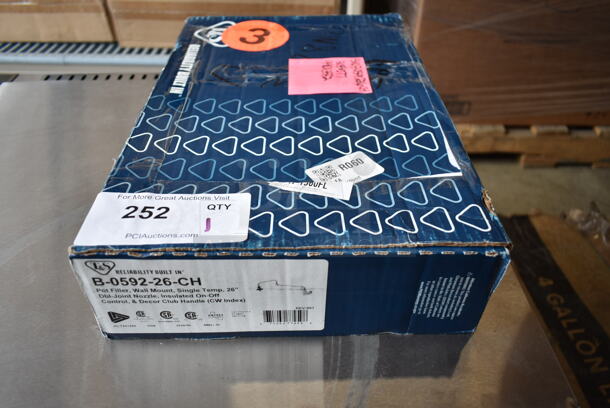 BRAND NEW SCRATCH AND DENT! T&S B-0592-26-CH Wall Mounted Pot Filler with 26" Double-Jointed Nozzle and Club Handle - Image 2 of 3