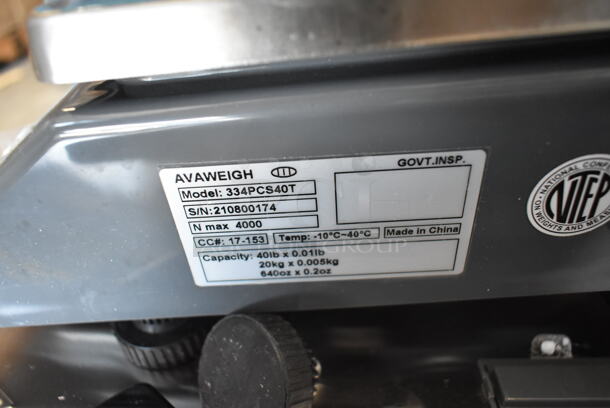 2 BRAND NEW SCRATCH AND DENT! AvaWeigh 334PCS40T  40 lb. Digital Price Computing Scale with Tower. 2 Times Your Bid! Tested and Working! - Image 10 of 10