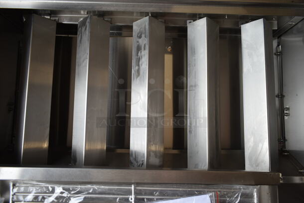 BRAND NEW SCRATCH AND DENT! 2022 Backyard Pro 554LPG36 Stainless Steel Commercial Floor Style Propane Gas Powered Outdoor Grill w/ Flat Top Griddle Attachment and Under Shelf on Commercial Casters. - Image 5 of 8