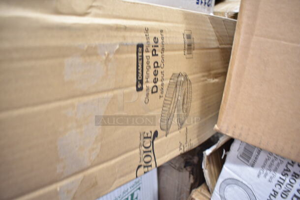 PALLET LOT of 35 BRAND NEW Boxes Including Choice 2 oz Portion Cups, 129MCR32B Choice 32 oz. Black Round Microwavable Heavy Weight Container with Lid 7 1/4" - 150/Case, 129MCS38B Choice 38 oz. Black Rectangular Microwavable Heavy Weight Container with Lid 8 3/4" x 6 1/4" x 2" - 150/Case, 2 Box Bell Aire 02115 Multi Fold Towels, 129MCS24B Choice 24 oz. Black Rectangular Microwavable Heavy Weight Container with Lid 8" x 5 1/4" x 2" - 150/Case, 500MFT Lavex White M-Fold (Multifold) Towel - 4000/Case, 347RP6WHSS Visions Wave 6" White Plastic Plate - 180/Case, Cambro PSB8176 1.67 Qt. Pebbled Serving/Salad Bowl, 2 Box T Shirt Bags, 500TW9 Choice 9 oz. Translucent Thin Wall Plastic Cold Cup - 2500/Case, 612TS4316 Choice Half Size Heavy-Duty Foil Steam Table Pan Extra-Deep 4 3/16" Depth - 100/Case, 3 Box Choice Plastic T Shirt Bags, 43309DPIE Choice 9" Clear Hinged High Dome Pie Container - 100/Case, 130WSPOON Choice Medium Weight White Plastic Teaspoon - 1000/Case. 35 Times Your Bid! - Image 5 of 12