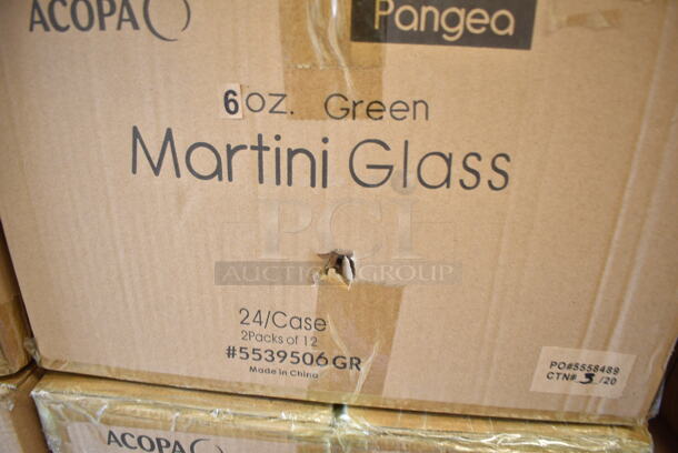 PALLET LOT of 33 Boxes of 24 BRAND NEW Boxes of Acopa 5539506GR Pangea 6 oz. Green Martini Glass. 33 Times Your Bid! - Image 3 of 3
