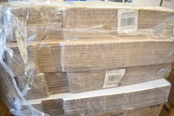 PALLET LOT of 28 BRAND NEW Boxes Including 4 Packs of 245CB12 WHITE Choice 12" x 12" x 2" White Customizable Corrugated Plain Pizza Box - 50/Bundle, 24 Boxes Acopa 5539508GR Pangea 6 oz. Green Martini Glass. 28 Times Your Bid! - Image 2 of 5