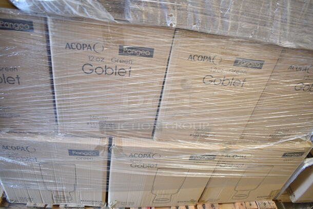PALLET LOT of 28 BRAND NEW Boxes Including 4 Packs of 245CB12 WHITE Choice 12" x 12" x 2" White Customizable Corrugated Plain Pizza Box - 50/Bundle, 24 Boxes Acopa 5539508GR Pangea 6 oz. Green Martini Glass. 28 Times Your Bid! - Image 4 of 5
