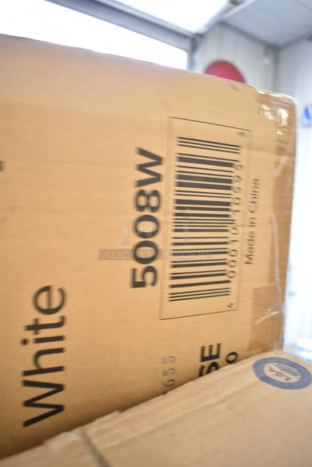 PALLET LOT of 28 BRAND NEW Boxes Including 1500050 Kari-Out Company 1/4 lb. Square Glassine Bag - 1000/Case, 5008W Choice 8 oz. Tall White Poly Paper Hot Cup - 1000/Case, 3 Box 127RD8BULK Choice 8 oz. Customizable Microwavable Translucent Round Deli Container - 500/Case, 2 Box 395RP09 EcoChoice Compostable Sugarcane / Bagasse 9" Plate - 500/Case, 50012C Choice 12 oz. Coffee Print Poly Paper Hot Cup - 1000/Case, 43309HCAKE Choice 9" High Dome Cake Display Container, 130LID12 Visions 12" Clear PET Plastic Round Catering Tray High Dome Lid, 612LOB1LB Choice Oblong Foil-Laminated Board Lid for 1 lb. Foil Take-Out Container - 1000/Case, 966TALLFLDB Choice White Tall-Fold 6" x 13" Dispenser Napkin - 8000/Case, 347RTB3BK Choice 2.5 oz. Black Round Plastic Mini Bowl - 200/Case, 3 Box 128HD8COMBO  ChoiceHD 8 oz. Microwavable Translucent Plastic Deli Container and Lid Combo Pack - 240/Case, 129MCS242CB Choice 30 oz. Black 8 3/4" x 6" x 2 3/4" 2-Compartment Rectangular Microwavable Heavy Weight Container with Lid - 150/Case, 245CPB14 PRINT Pizza Boxes, 2 Boxes Cambro PSB8176 1.67 Qt. Pebbled Serving/Salad Bowl. 28 Times Your Bid! - Image 4 of 12