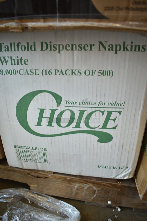 PALLET LOT of 28 BRAND NEW Boxes Including 1500050 Kari-Out Company 1/4 lb. Square Glassine Bag - 1000/Case, 5008W Choice 8 oz. Tall White Poly Paper Hot Cup - 1000/Case, 3 Box 127RD8BULK Choice 8 oz. Customizable Microwavable Translucent Round Deli Container - 500/Case, 2 Box 395RP09 EcoChoice Compostable Sugarcane / Bagasse 9" Plate - 500/Case, 50012C Choice 12 oz. Coffee Print Poly Paper Hot Cup - 1000/Case, 43309HCAKE Choice 9" High Dome Cake Display Container, 130LID12 Visions 12" Clear PET Plastic Round Catering Tray High Dome Lid, 612LOB1LB Choice Oblong Foil-Laminated Board Lid for 1 lb. Foil Take-Out Container - 1000/Case, 966TALLFLDB Choice White Tall-Fold 6" x 13" Dispenser Napkin - 8000/Case, 347RTB3BK Choice 2.5 oz. Black Round Plastic Mini Bowl - 200/Case, 3 Box 128HD8COMBO  ChoiceHD 8 oz. Microwavable Translucent Plastic Deli Container and Lid Combo Pack - 240/Case, 129MCS242CB Choice 30 oz. Black 8 3/4" x 6" x 2 3/4" 2-Compartment Rectangular Microwavable Heavy Weight Container with Lid - 150/Case, 245CPB14 PRINT Pizza Boxes, 2 Boxes Cambro PSB8176 1.67 Qt. Pebbled Serving/Salad Bowl. 28 Times Your Bid! - Image 11 of 12