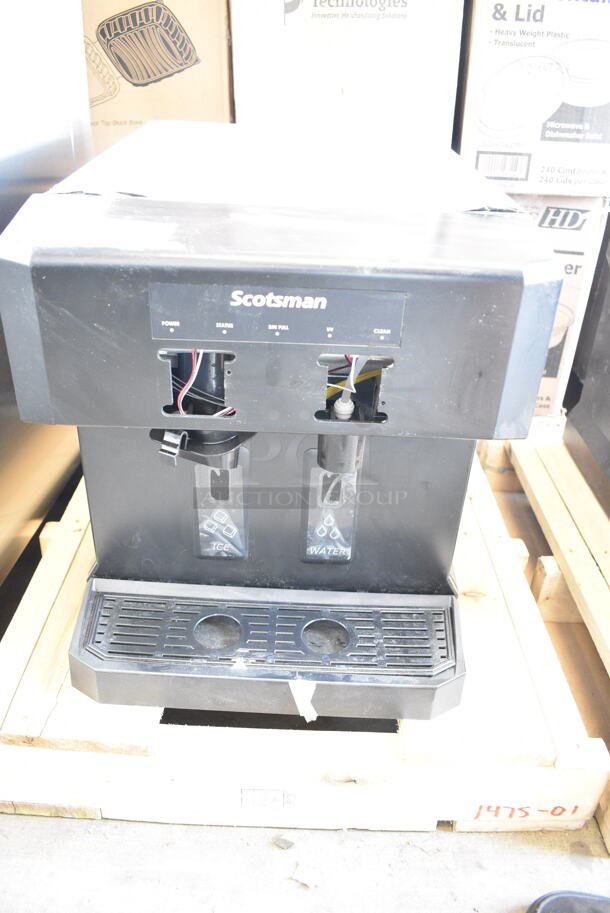 BRAND NEW SCRATCH AND DENT! 2024 Scotsman HID207AX-1A Meridian Compact Nugget Ice Machine with 7 lb. Bin, Touch-Free Ice and Water Dispensing. 115 Volts, 1 Phase.  - Image 2 of 5