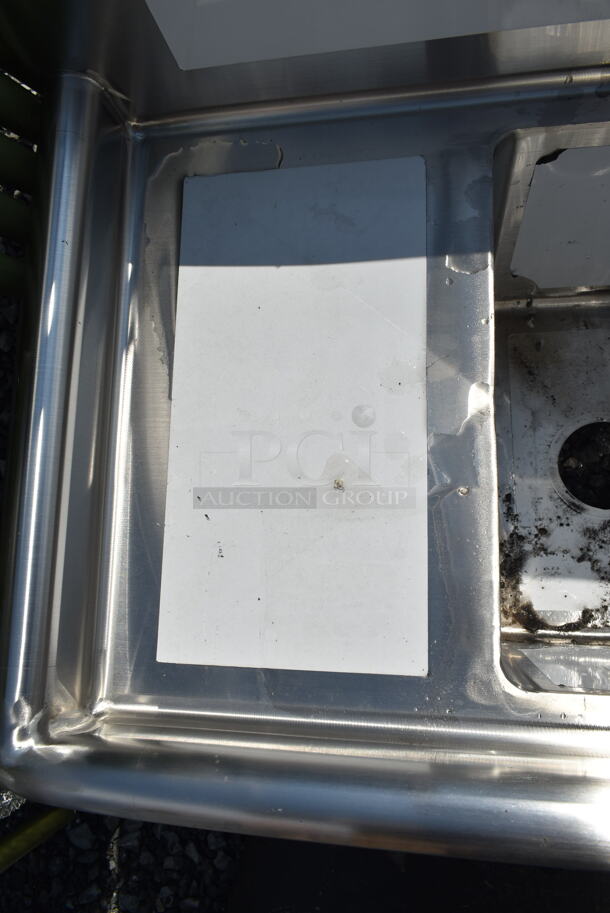 BRAND NEW SCRATCH AND DENT! Steelton 522CS31014LR 54" 18-Gauge Stainless Steel Three Compartment Commercial Sink with 2 Drainboards - 10" x 14" x 12" Bowls. No Legs.  - Image 7 of 8
