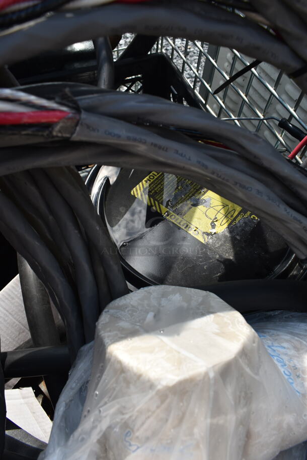 ALL ONE MONEY! Lot of Metal Wire Bin w/ Contents Including Wiring, Spray Bottle, Parts. - Image 5 of 12