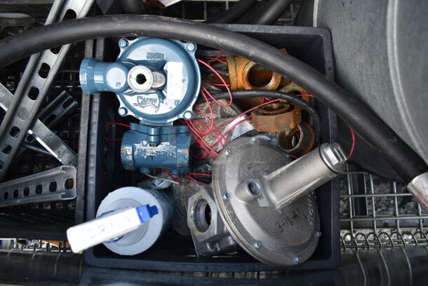 ALL ONE MONEY! Lot of Metal Wire Bin w/ Contents Including Wiring, Spray Bottle, Parts. - Image 8 of 12