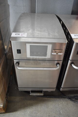 2015 Merrychef eikon e2 Stainless Steel Commercial Countertop Electric Powered Slimline Rapid Cook Oven. 208/240 Volts, 1 Phase. 