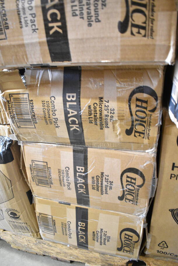 PALLET LOT of 28 BRAND NEW Boxes Including 2 Box 500CC20 Choice Clear PET Customizable Plastic Cold Cup - 20 oz. - 600/Case, 50020W Choice 20 oz. White Poly Paper Hot Cup - 600/Case, 795KFT44RNPE Choice 44 oz. Round Kraft PE-Lined Microwavable Take-Out Container 7 5/16" x 2 5/8" - 300/Case, 500TO8830 Choice 8" x 8" x 3" Microwaveable 3-Compartment Black / Clear Plastic Hinged Container - 100/Case, 4 Box 129MCR24B Choice 24 oz. Black Round Microwavable Heavy Weight Container with Lid 7 1/4" - 150/Case, 2 Box 129MCR32B Choice 32 oz. Black Round Microwavable Heavy Weight Container with Lid 7 1/4" - 150/Case, 433CARRIER2 EcoChoice Pulp Fiber 2 Cup Carrier - 300/Case, 130BFORK Choice Medium Weight Black Plastic Fork - 1000/Case, 500CFT Lavex White C-Fold Standard Weight Towel - 2400/Case, C90PST1 ClearSeal Hinged Lid Plastic Container, 2 Box Choice #1 Paper Food Containers. 28 Times Your Bid!   - Image 6 of 12