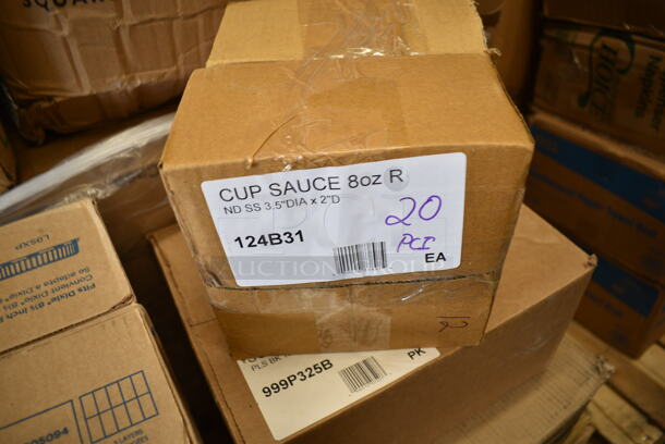 PALLET LOT of 27 BRAND NEW Boxes Including 128HD16COMBO ChoiceHD 16 oz. Microwavable Translucent Plastic Deli Container and Lid Combo Pack - 240/Case, 2 Box 394345XL Noble NexGen Powder-Free Disposable Black Hybrid 3 Mil Thick Gloves - Extra Large - 1000/Case, 2 Box 129MCR38B Choice 38 oz. Black Round Microwavable Heavy Weight Container with Lid - 150/Case, Tellus 32 oz Disposable Bowls, 500TO963C2 Choice 9" x 6" x 3" Microwaveable 2-Compartment Black / Clear Plastic Hinged Container - 100/Case, 5001RT800N Lavex 8" Natural Kraft Hardwound Paper Towel, 800 Feet / Roll - 6/Case, 4339BULK Choice 9" White Uncoated Paper Plate - 1000/Case, 124B31American Metalcraft B31 8 oz. Stainless Steel Round Sauce Cup, 999P325B Choice 3.25 oz. Black Plastic Souffle Cup / Portion Cup - 100/Pack, 433NHT101H Choice 1/6 Standard Size White "Thank You" Medium-Duty Plastic T-Shirt Bag - 1000/Case, DBP09W Dixie Basic 8 1/2" White Light Weight Paper Plate - 500/Case, Umbrella Canopy, 63055-0075 Solut Black Elegance Round Coated Corrugated Catering / Deli Tray 12" - 75/Case, 2 Box 130HBKCUTFW Visions Individually Wrapped Black Heavy Weight Plastic Fork - 1000/Case, 795PTOKFT2 Choice Kraft Microwavable Folded Paper #2 Take-Out Container 7 3/4" x 5 1/2" x 1 7/8" - 200/Case, 63274346 Gain 74346 38 oz. Original Liquid Dish Soap - 8/Case. 27 Times Your Bid!   - Image 10 of 12