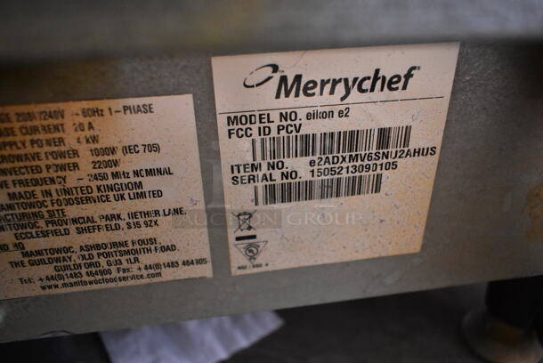 2015 Merrychef eikon e2 Stainless Steel Commercial Countertop Electric Powered Slimline Rapid Cook Oven. 208/240 Volts, 1 Phase.  - Image 3 of 3