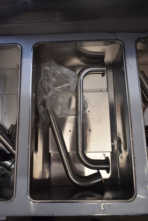 BRAND NEW SCRATCH AND DENT! Backyard Pro 554BPGST3WLP Stainless Steel Commercial Three Pan Open Well Mobile Liquid Propane Outdoor Steam Table with Undershelf. 10,500 BTU - Image 5 of 7