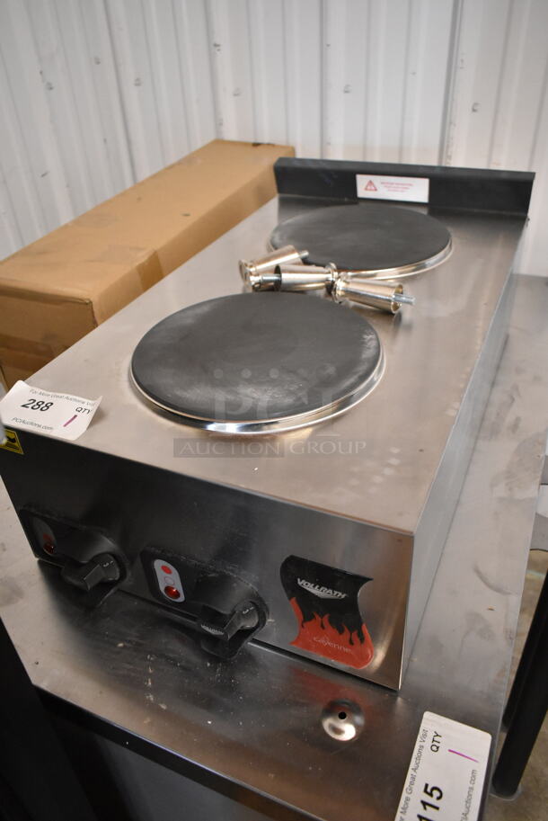 BRAND NEW SCRATCH AND DENT! Vollrath STA9002 Stainless Steel Commercial Countertop Electric Powered  40739 Cayenne 2 Burner Counter Top Electric Hot Plate. 208-240 Volts, 1 Phase.  - Image 2 of 5