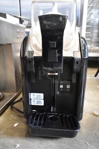 Elmeco BB1 Metal Commercial Countertop Single Hopper Slushie Machine. Missing Lid. 115 Volts, 1 Phase. Tested and Powers On But Does Not Get Cold